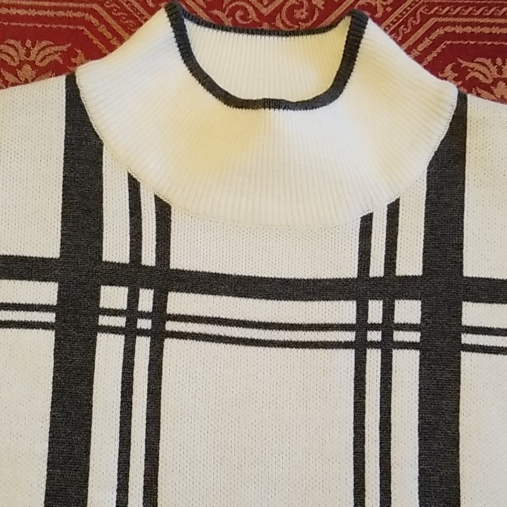 TOPSHOP ivory/grey checkered top - Picture 2 of 5
